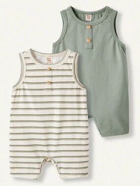 2-Pack Toddler Boy Sleeveless Rompers - 12-18M
